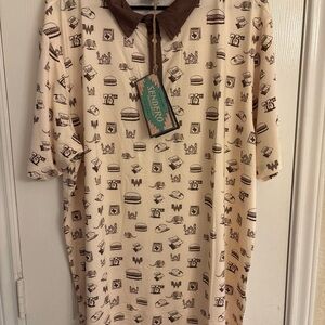 Whataburger x Sendero High Noon Performance Polo Size XXL 2XL Hamburguesa Print